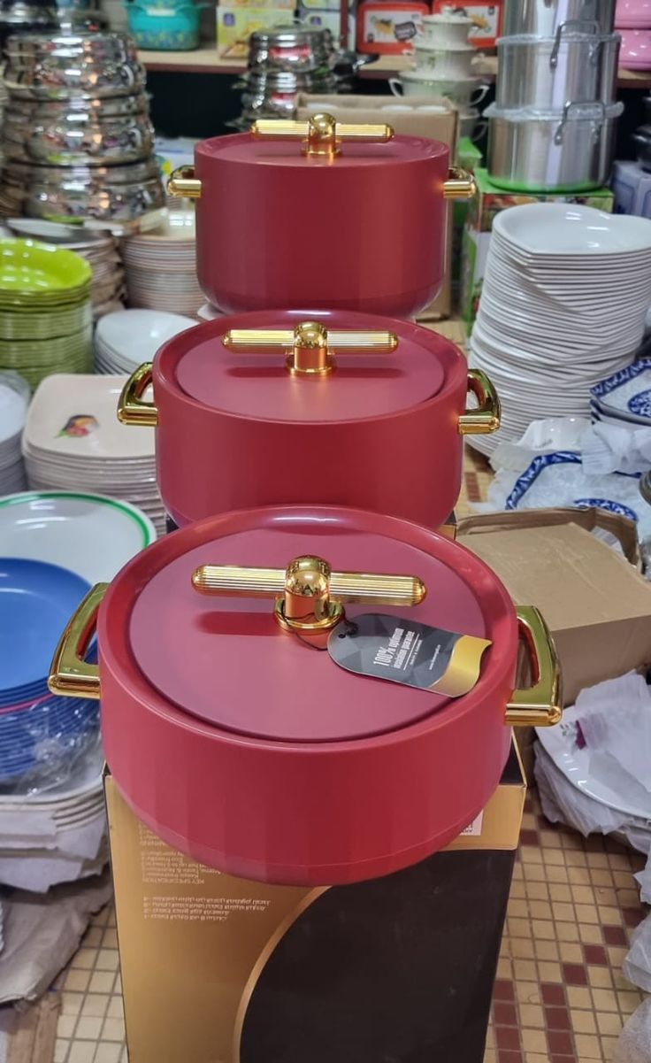 Forever Gold 3-Piece Insulated Casserole Set (Red)