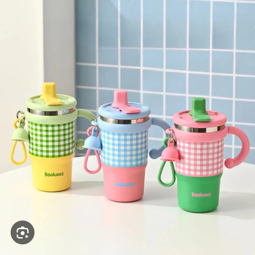 *Premium Plaid Garden Thurmose Cup 600ml Double Wall Insulate
