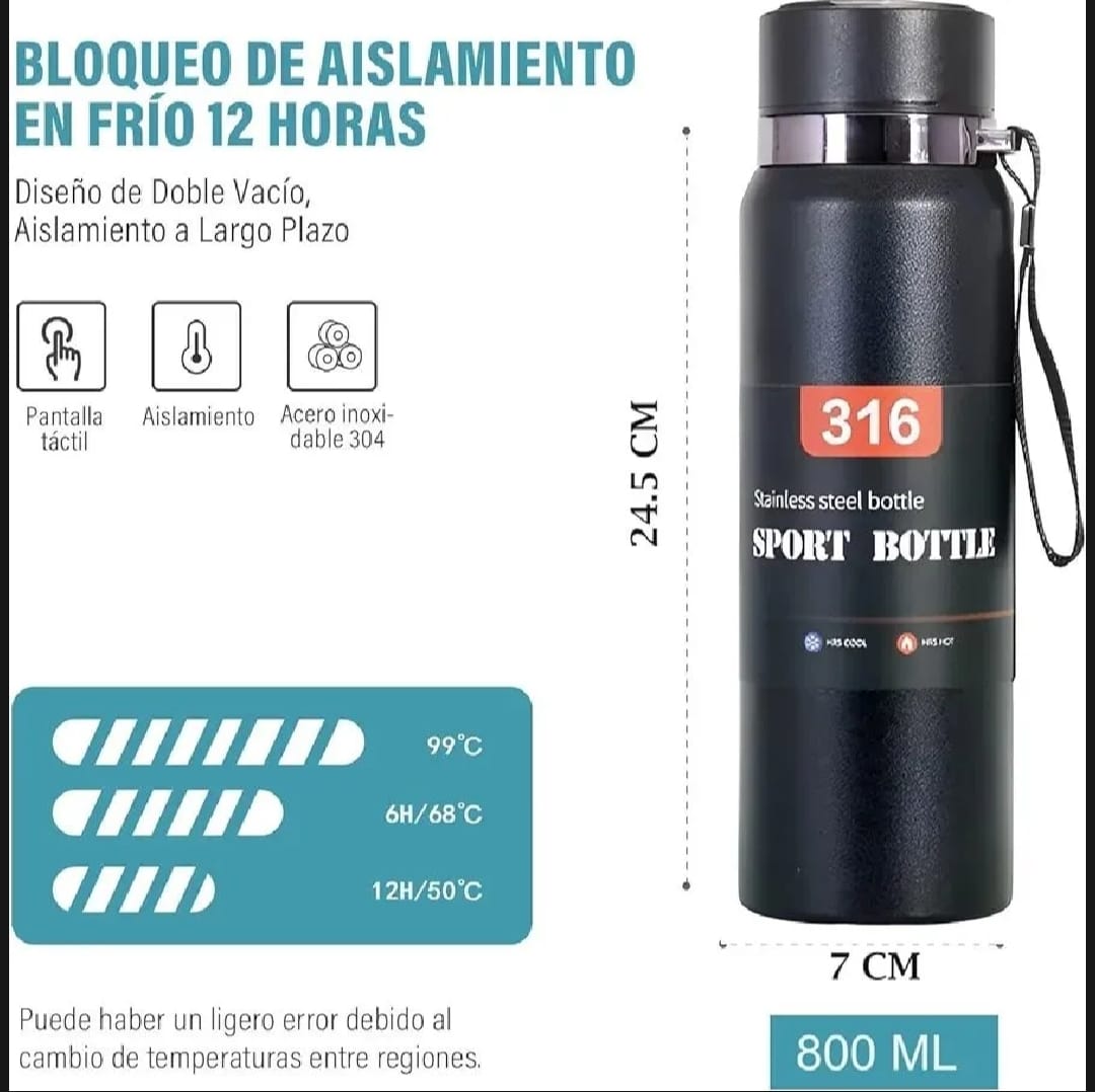 LED STAINLESS STEEL WATER BOTTLE WITH ADVANCE FEATURES