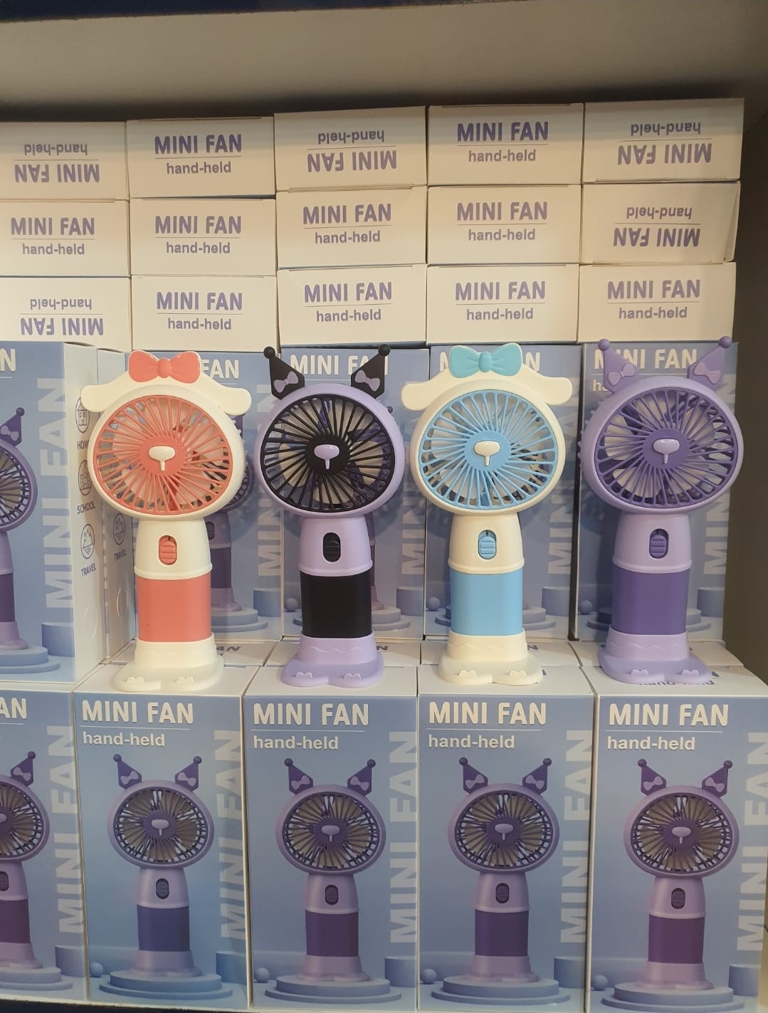 Cute Mini Hand Held Fan Chargenle With 4 Colors
