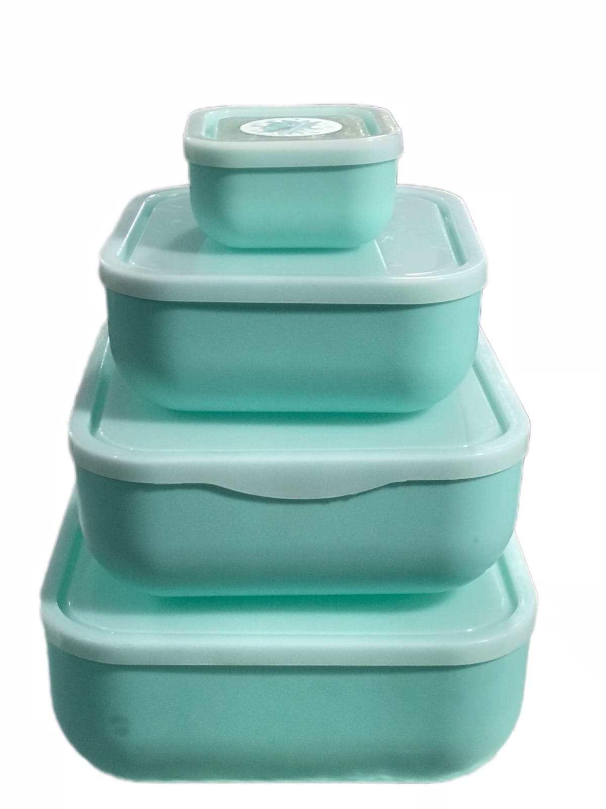 4-piece square plastic bowl set, also referred to as a "Splash Bowl Set" or "Quadro Bowl Set".