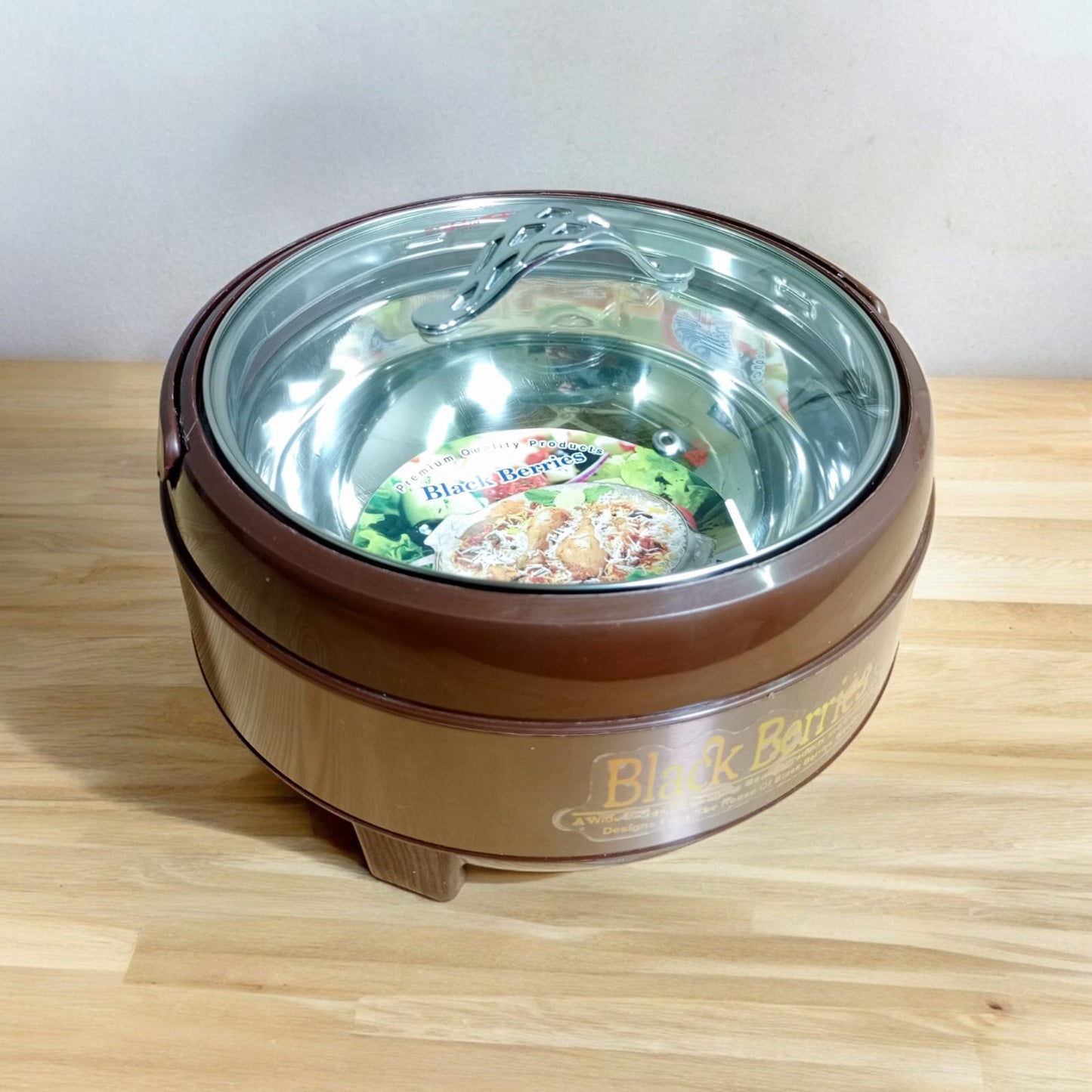 Black Berries Revo Glass Top Hotpot Set, which is a premium collection of insulated hotpots designed to keep meals warm.
