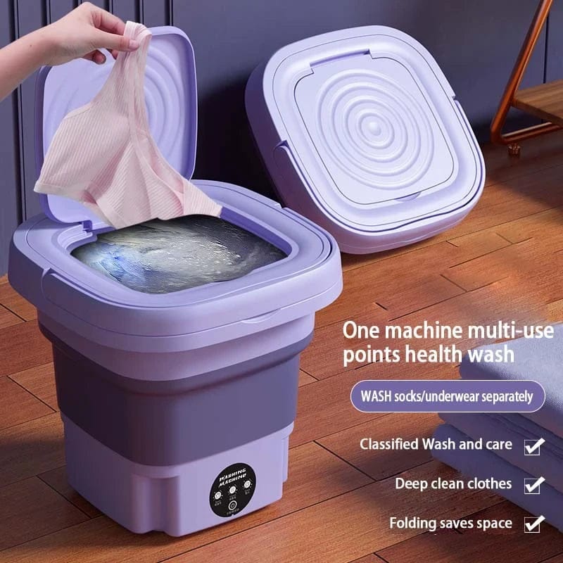 Portable Folding Mini Washing Machine, Fully Automatic Multifunctional Washer,