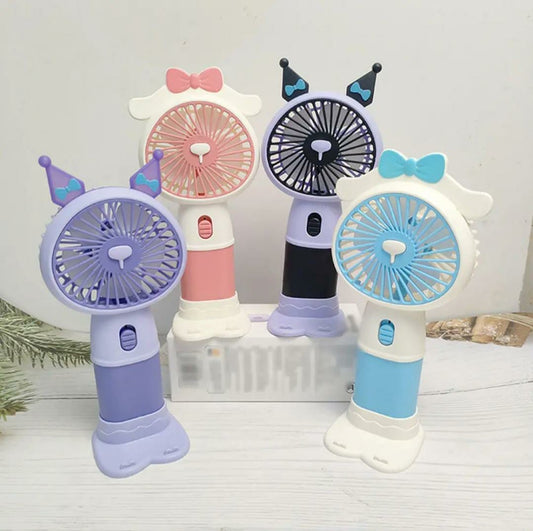 Cute Mini Hand Held Fan Chargenle With 4 Colors