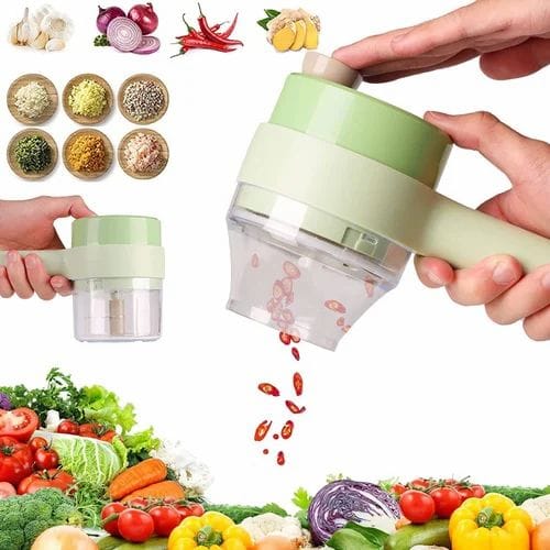4-in-1 Portable Electric Vegetable Cutter Set.