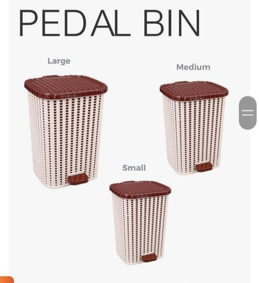 Knit & Knot Stylish Luxury Paddle Dust Bin, a pedal-operated trash bin with a woven-knit pattern.