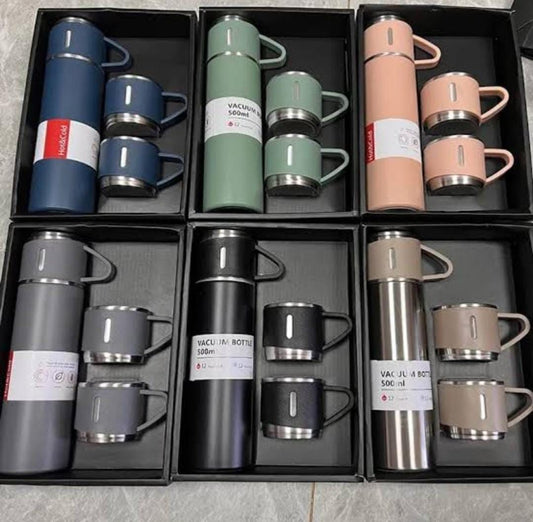 3 Cup Double-Layer Stainless Steel Vacuum Flask