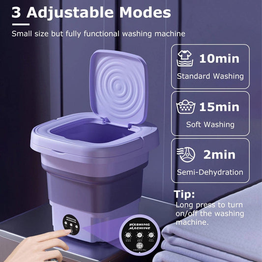Portable Folding Mini Washing Machine, Fully Automatic Multifunctional Washer,